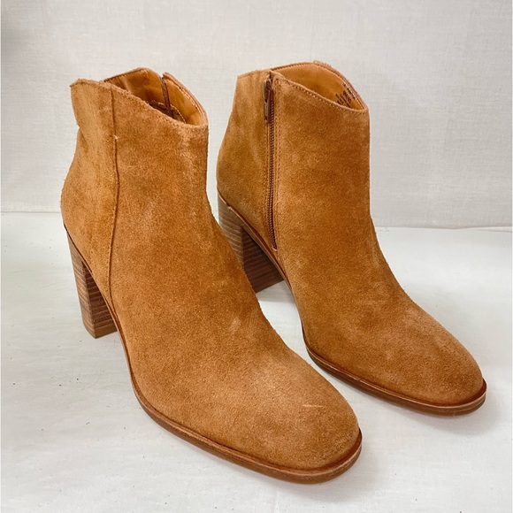Lucky Brand‎ Pinkton bootie caramel suede boot brown 9M - Picture 1 of 10